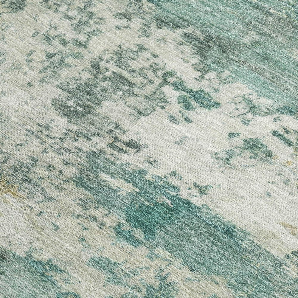 10' X 14' Artichoke Green And Ivory Abstract Washable Indoor Outdoor Area Rug HomeRoots