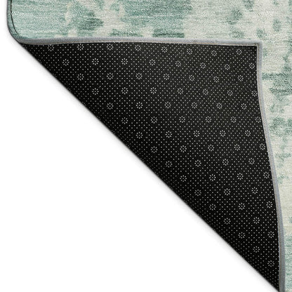 10' X 14' Aqua And Ivory Abstract Washable Indoor Outdoor Area Rug HomeRoots