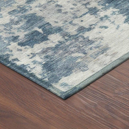 8' X 10' Blue And Ivory Abstract Washable Indoor Outdoor Area Rug HomeRoots
