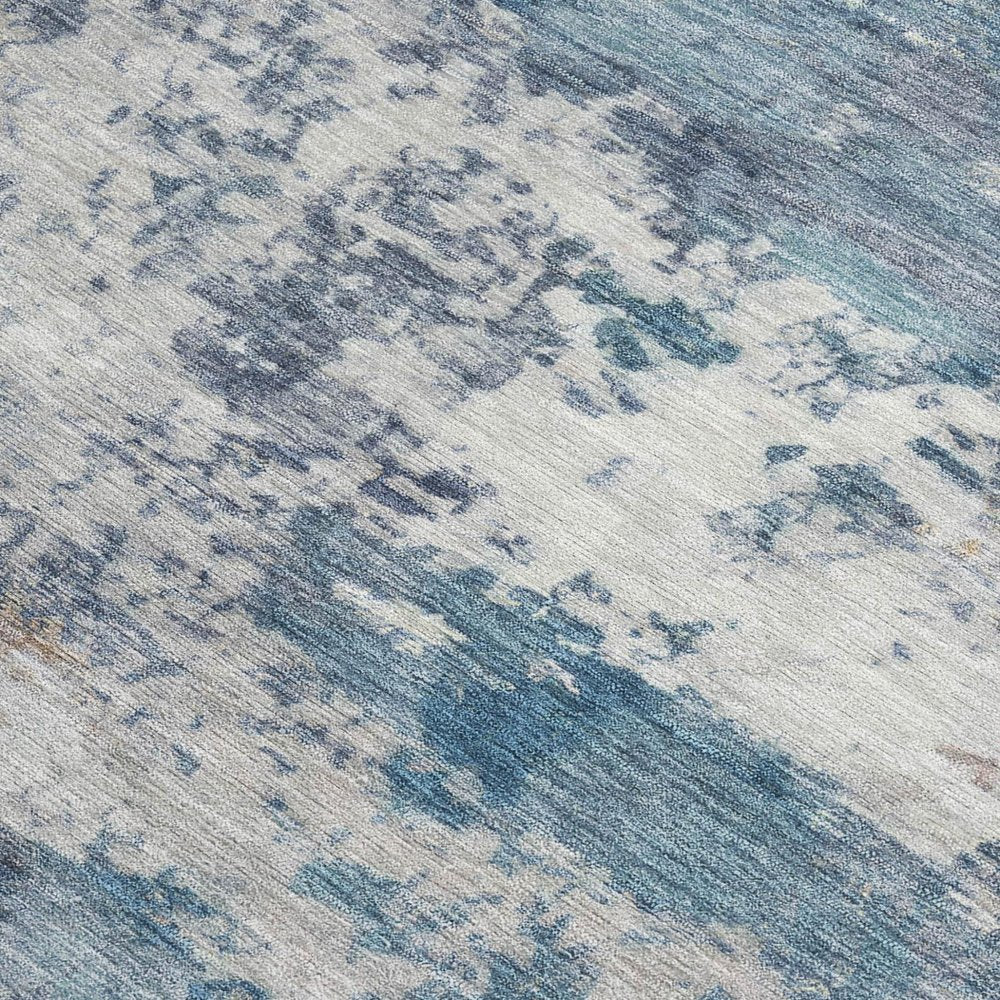 9' X 12' Blue And Ivory Abstract Washable Indoor Outdoor Area Rug HomeRoots