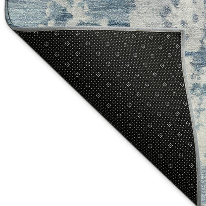 9' X 12' Blue And Ivory Abstract Washable Indoor Outdoor Area Rug HomeRoots