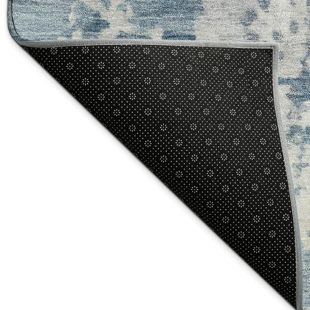 10' X 14' Blue And Ivory Abstract Washable Indoor Outdoor Area Rug HomeRoots