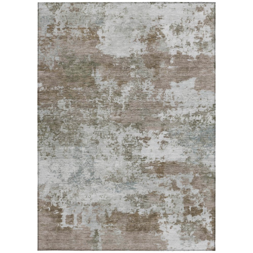 3' X 5' Brown And Beige Abstract Washable Indoor Outdoor Area Rug HomeRoots