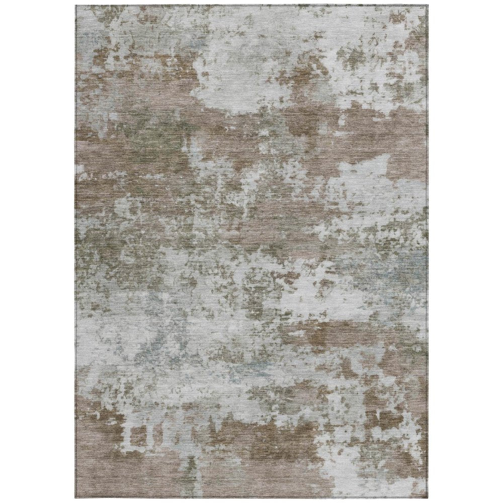 3' X 5' Brown And Beige Abstract Washable Indoor Outdoor Area Rug HomeRoots