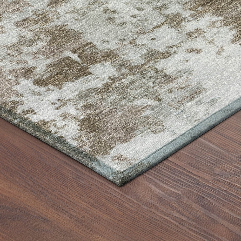 3' X 5' Brown And Beige Abstract Washable Indoor Outdoor Area Rug HomeRoots