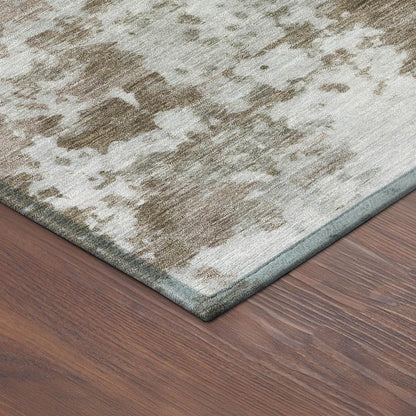 3' X 5' Brown And Beige Abstract Washable Indoor Outdoor Area Rug HomeRoots