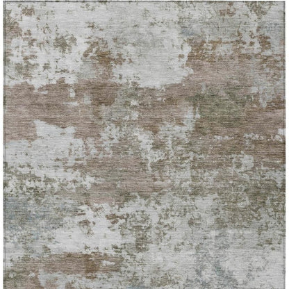 5' X 8' Brown And Beige Abstract Washable Indoor Outdoor Area Rug HomeRoots