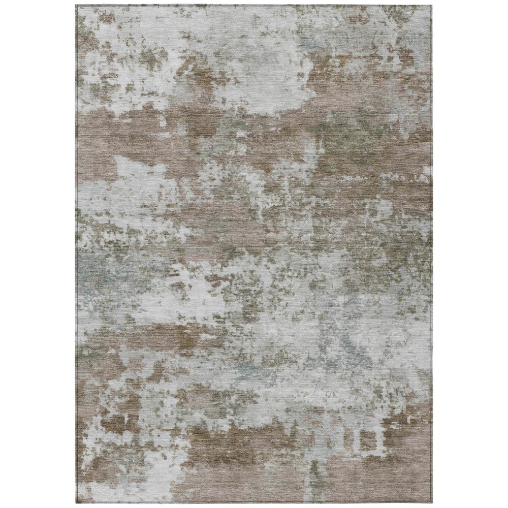 5' X 8' Brown And Beige Abstract Washable Indoor Outdoor Area Rug HomeRoots