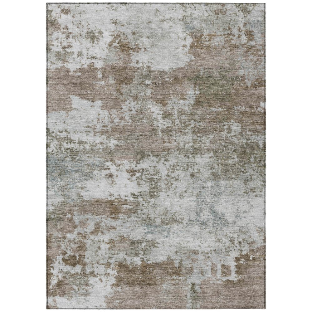 5' X 8' Brown And Beige Abstract Washable Indoor Outdoor Area Rug HomeRoots