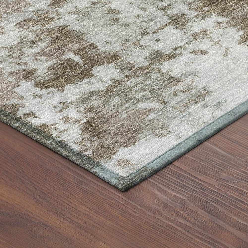 5' X 8' Brown And Beige Abstract Washable Indoor Outdoor Area Rug HomeRoots