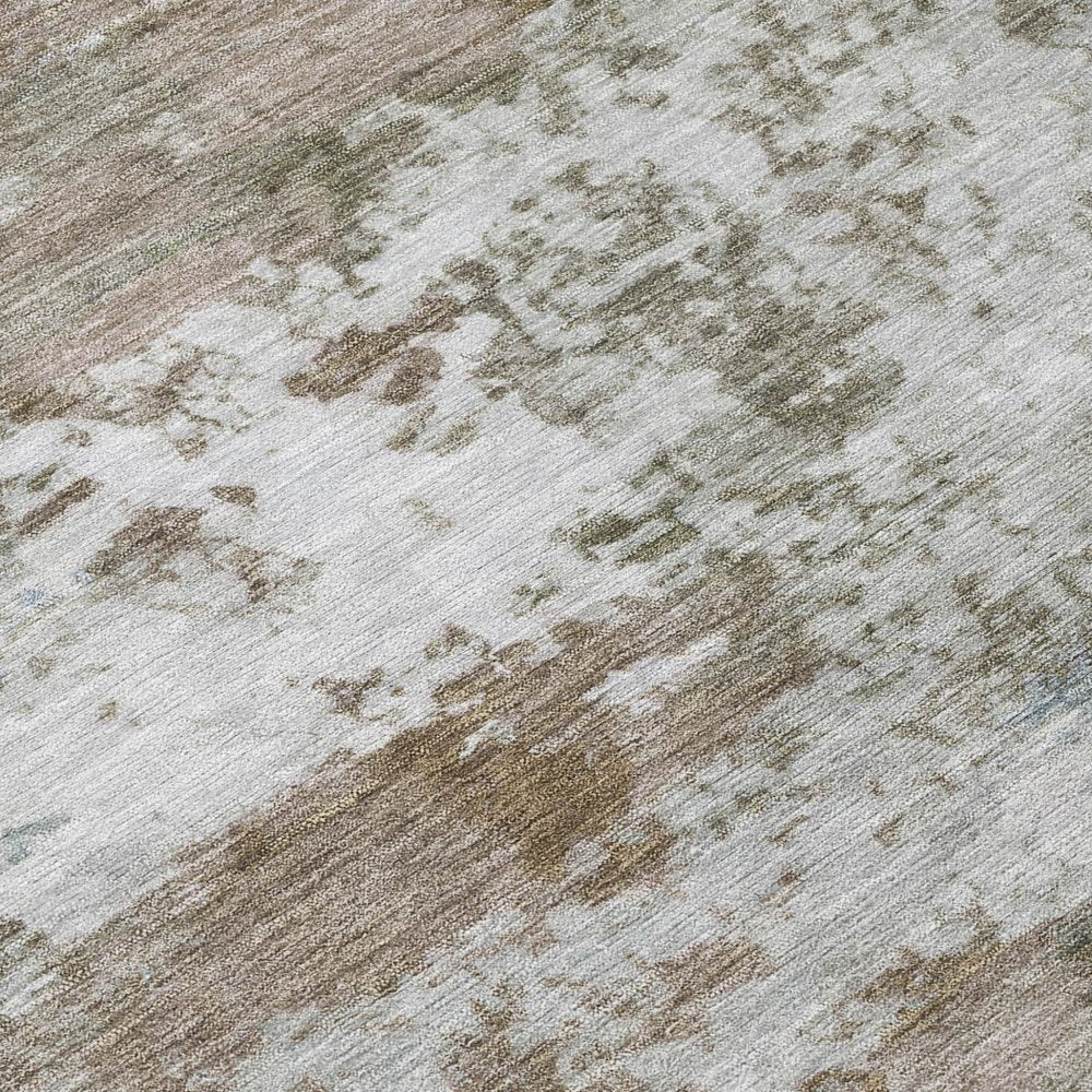 5' X 8' Brown And Beige Abstract Washable Indoor Outdoor Area Rug HomeRoots