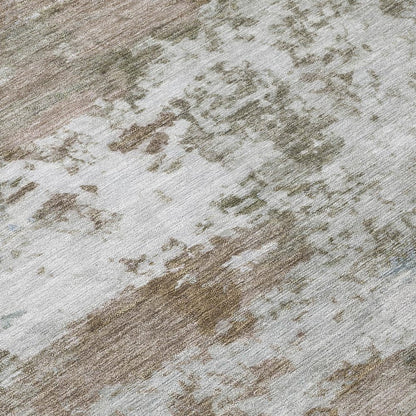 5' X 8' Brown And Beige Abstract Washable Indoor Outdoor Area Rug HomeRoots