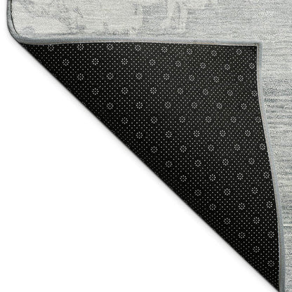 3' X 5' Silver And Gray Abstract Washable Indoor Outdoor Area Rug HomeRoots