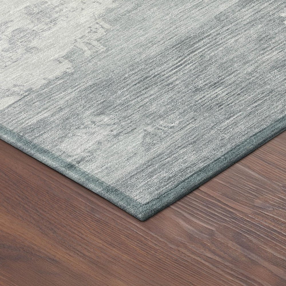 3' X 5' Silver And Gray Abstract Washable Indoor Outdoor Area Rug HomeRoots