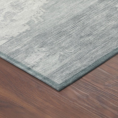 3' X 5' Silver And Gray Abstract Washable Indoor Outdoor Area Rug HomeRoots