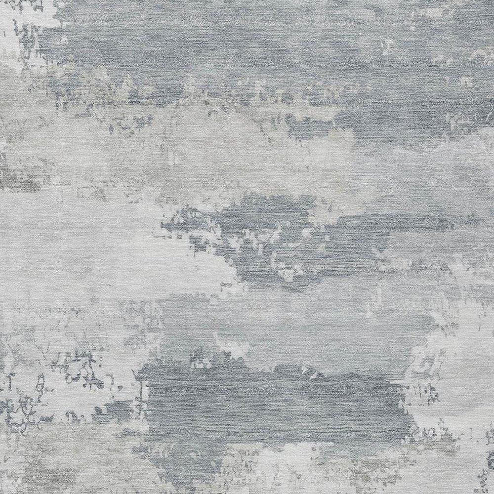 3' X 5' Silver And Gray Abstract Washable Indoor Outdoor Area Rug HomeRoots