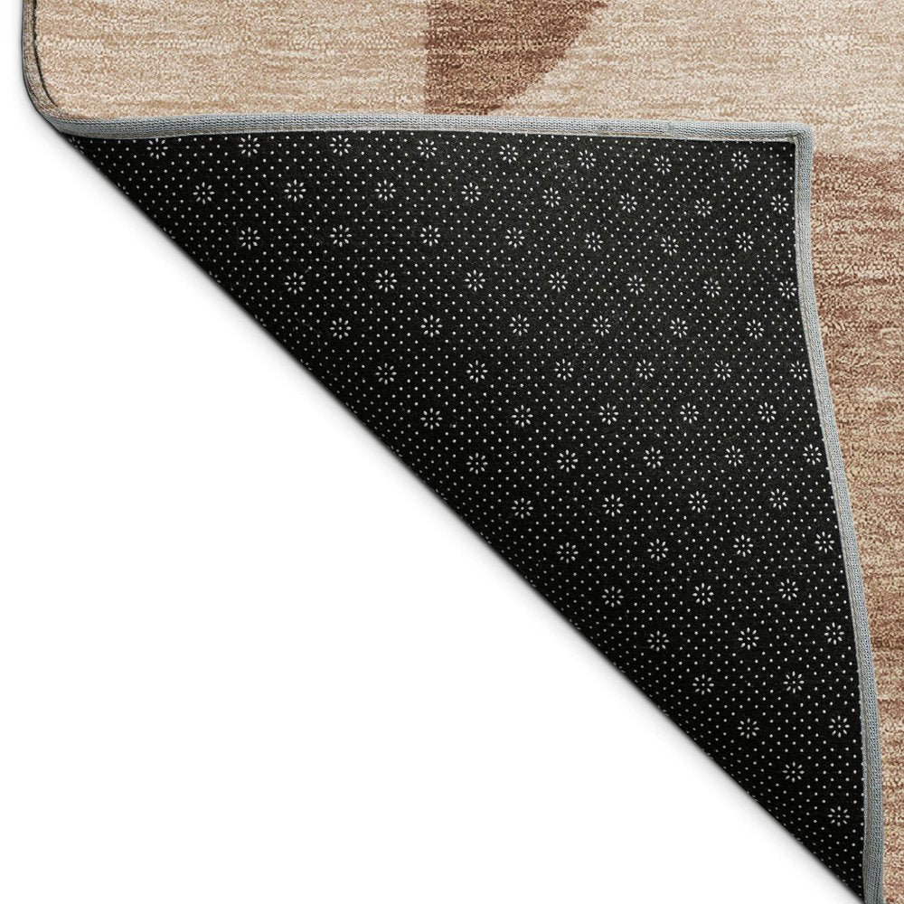 3' X 5' Blush And Wheat Geometric Washable Indoor Outdoor Area Rug — view 2