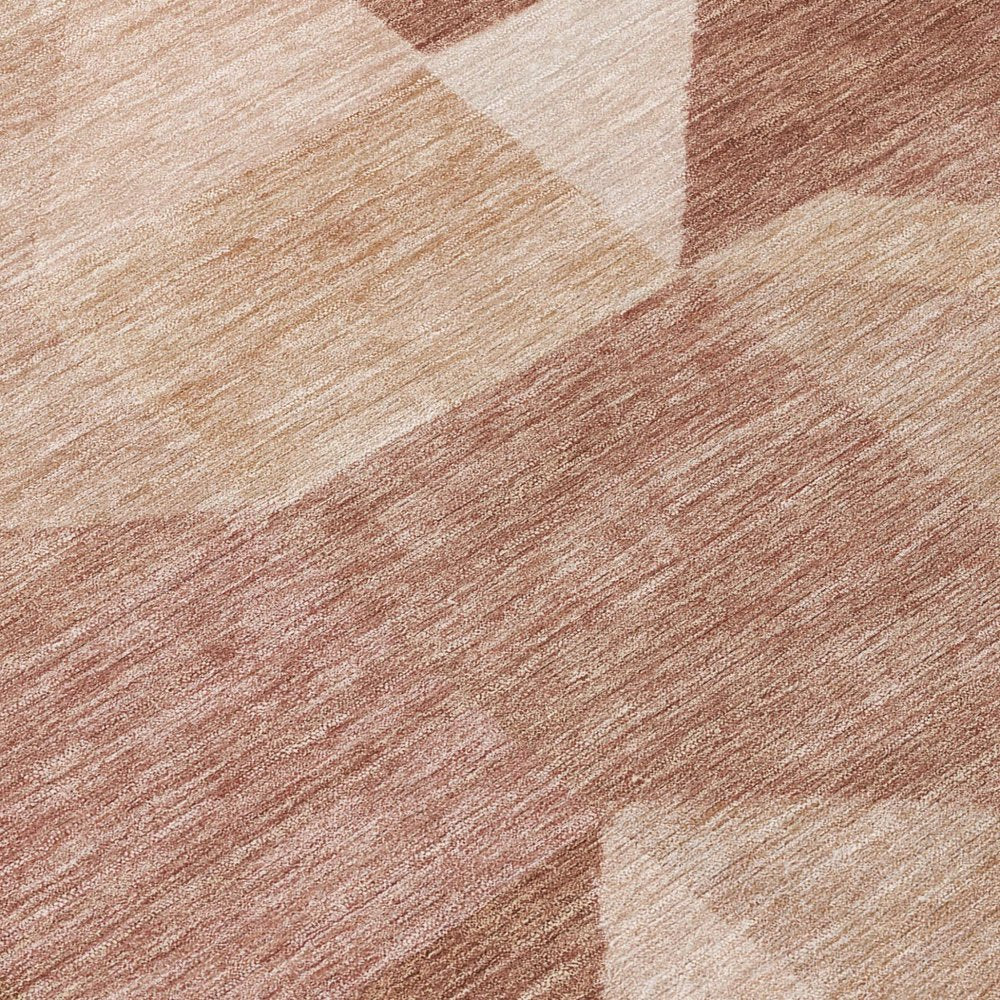 3' X 5' Blush And Wheat Geometric Washable Indoor Outdoor Area Rug — view 4