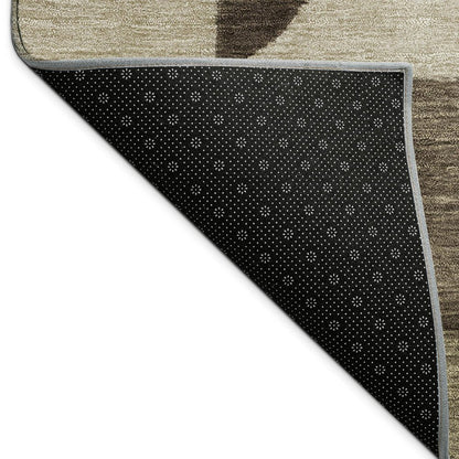 3' X 5' Brown And Beige Geometric Washable Indoor Outdoor Area Rug HomeRoots