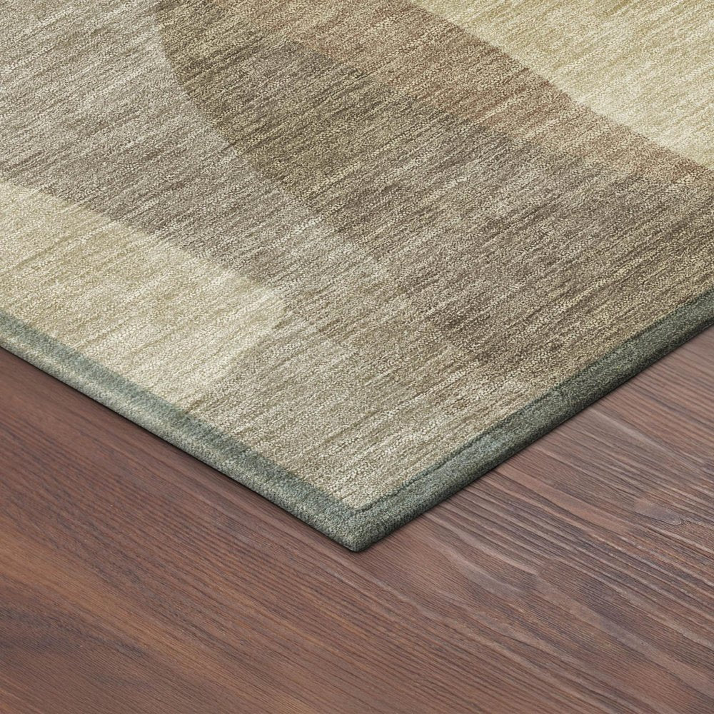 5' X 8' Khaki And Beige Abstract Washable Indoor Outdoor Area Rug HomeRoots