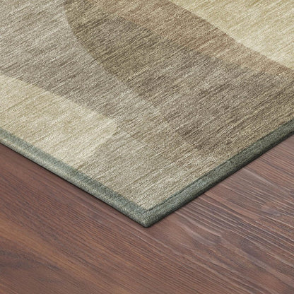 5' X 8' Khaki And Beige Abstract Washable Indoor Outdoor Area Rug HomeRoots
