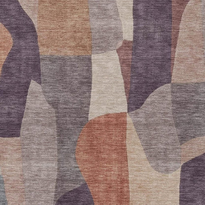 3' X 5' Plum And Copper Abstract Washable Indoor Outdoor Area Rug HomeRoots