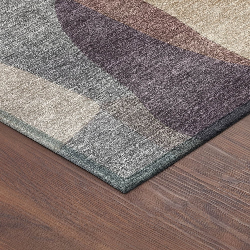 3' X 5' Plum And Copper Abstract Washable Indoor Outdoor Area Rug — view 11