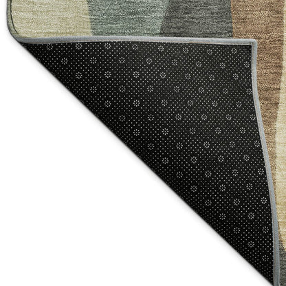 5' X 8' Terra Cotta And Gray Abstract Washable Indoor Outdoor Area Rug HomeRoots
