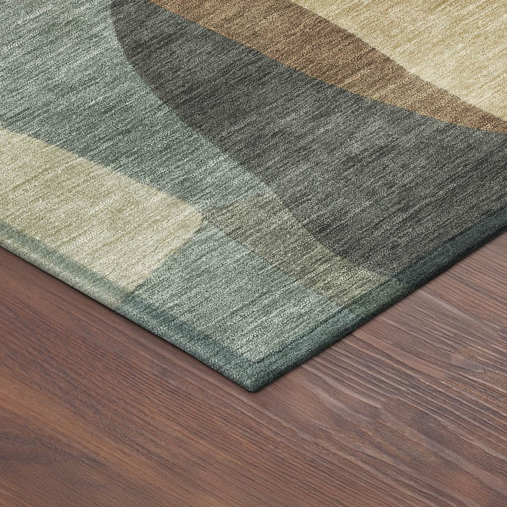 5' X 8' Terra Cotta And Gray Abstract Washable Indoor Outdoor Area Rug HomeRoots