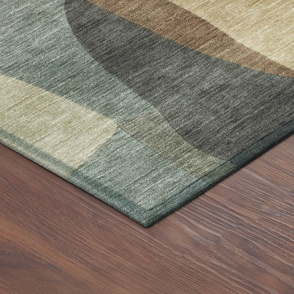 5' X 8' Terra Cotta And Gray Abstract Washable Indoor Outdoor Area Rug HomeRoots