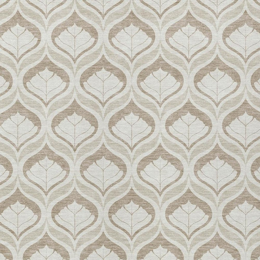 8' X 10' Beige And Taupe Geometric Washable Indoor Outdoor Area Rug HomeRoots