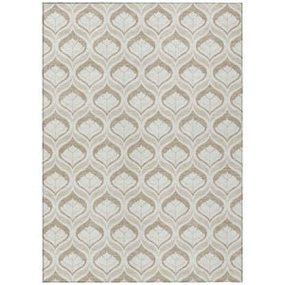 8' X 10' Beige And Taupe Geometric Washable Indoor Outdoor Area Rug HomeRoots