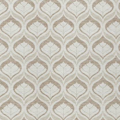 9' X 12' Beige And Taupe Geometric Washable Indoor Outdoor Area Rug HomeRoots
