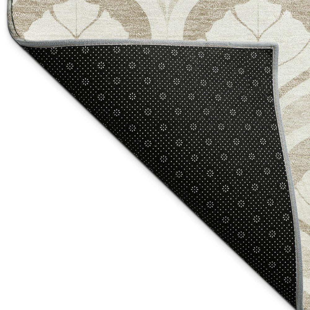 9' X 12' Beige And Taupe Geometric Washable Indoor Outdoor Area Rug HomeRoots