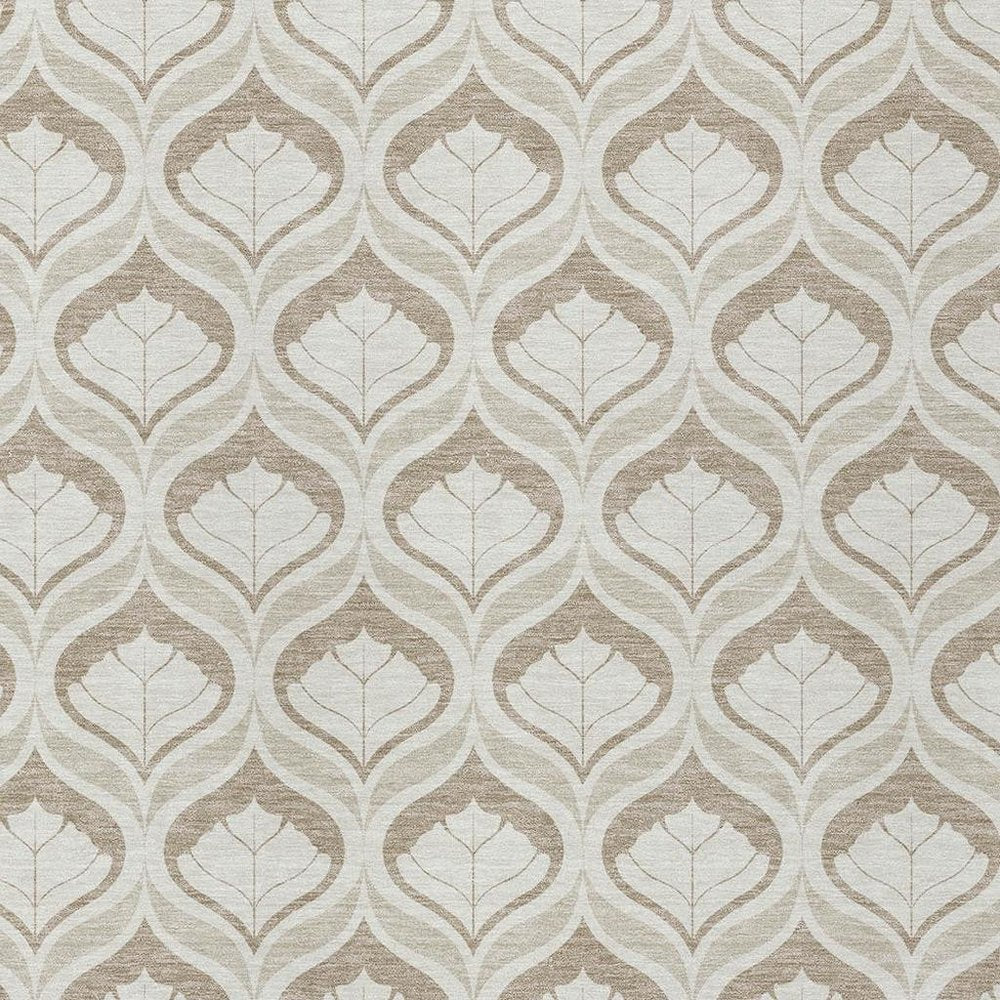 10' X 14' Beige And Taupe Geometric Washable Indoor Outdoor Area Rug HomeRoots