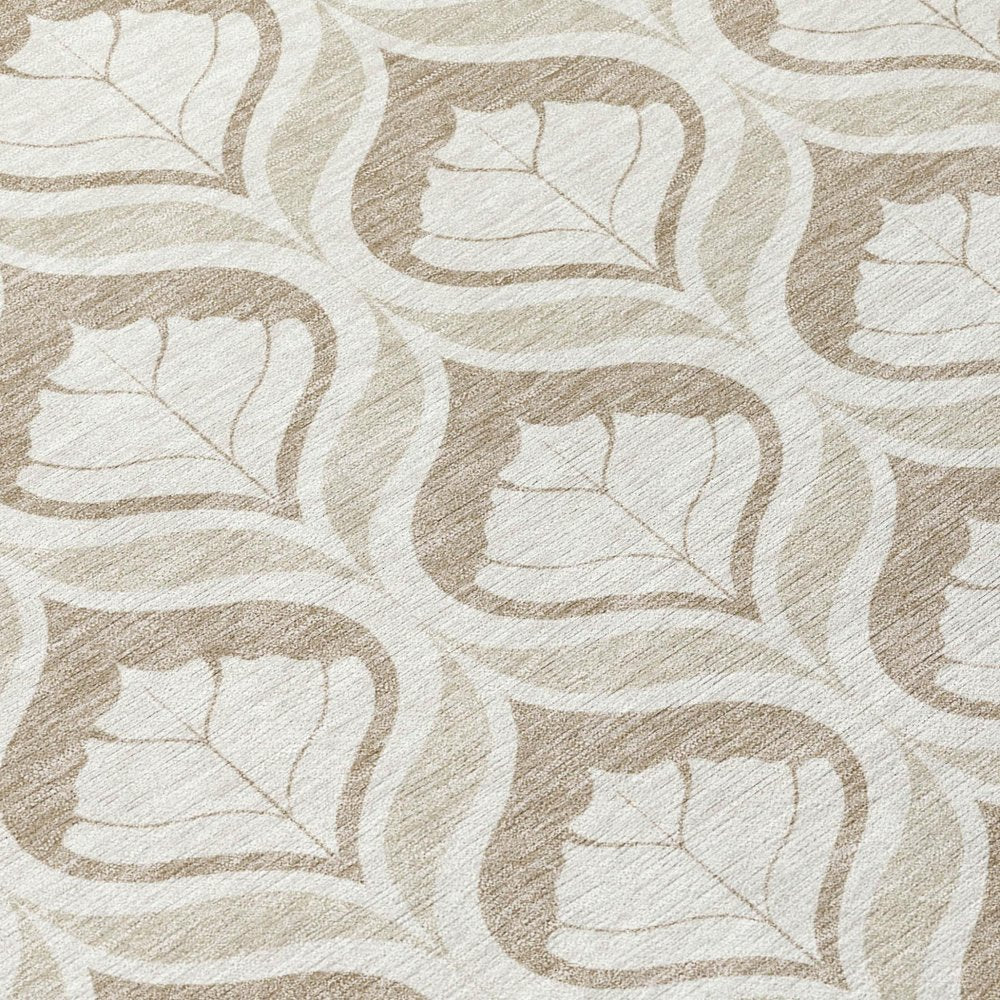 10' X 14' Beige And Taupe Geometric Washable Indoor Outdoor Area Rug HomeRoots