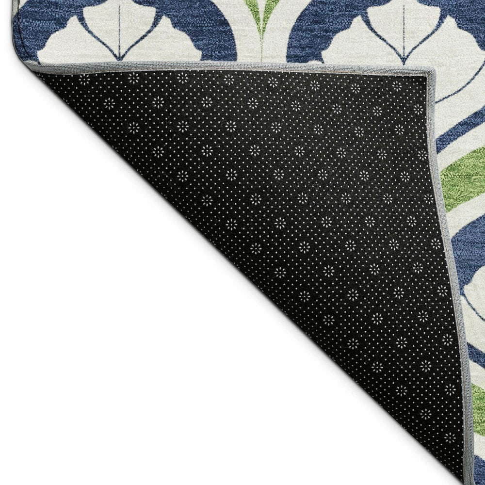 10' X 14' Blue Ivory And Green Geometric Washable Indoor Outdoor Area Rug HomeRoots
