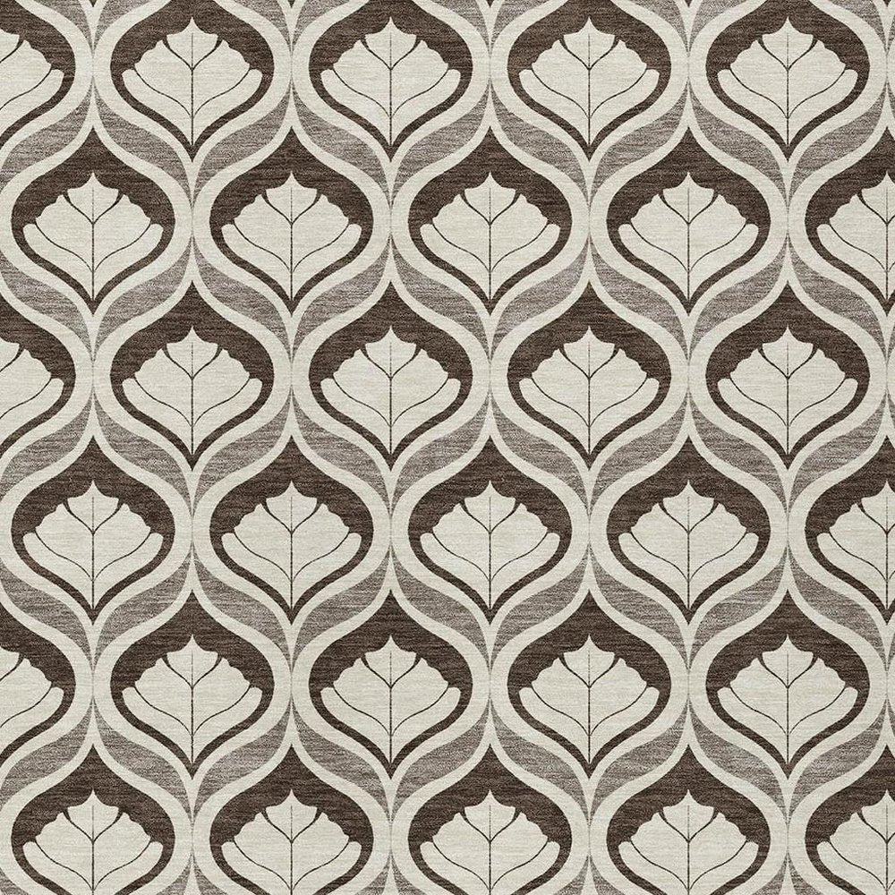3' X 5' Brown And Beige Geometric Washable Indoor Outdoor Area Rug HomeRoots