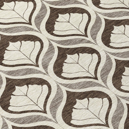 3' X 5' Brown And Beige Geometric Washable Indoor Outdoor Area Rug HomeRoots