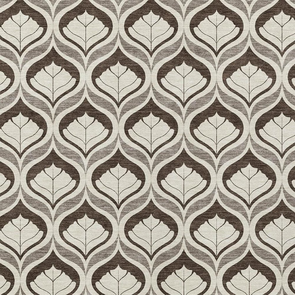 8' X 10' Brown And Beige Geometric Washable Indoor Outdoor Area Rug HomeRoots