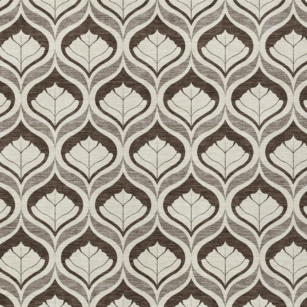 9' X 12' Brown And Beige Geometric Washable Indoor Outdoor Area Rug HomeRoots