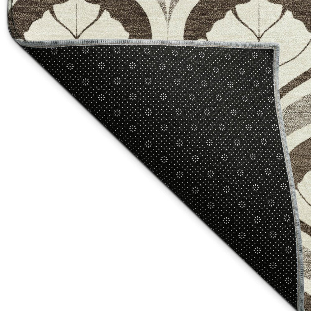 9' X 12' Brown And Beige Geometric Washable Indoor Outdoor Area Rug HomeRoots