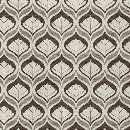 10' X 14' Brown And Beige Geometric Washable Indoor Outdoor Area Rug