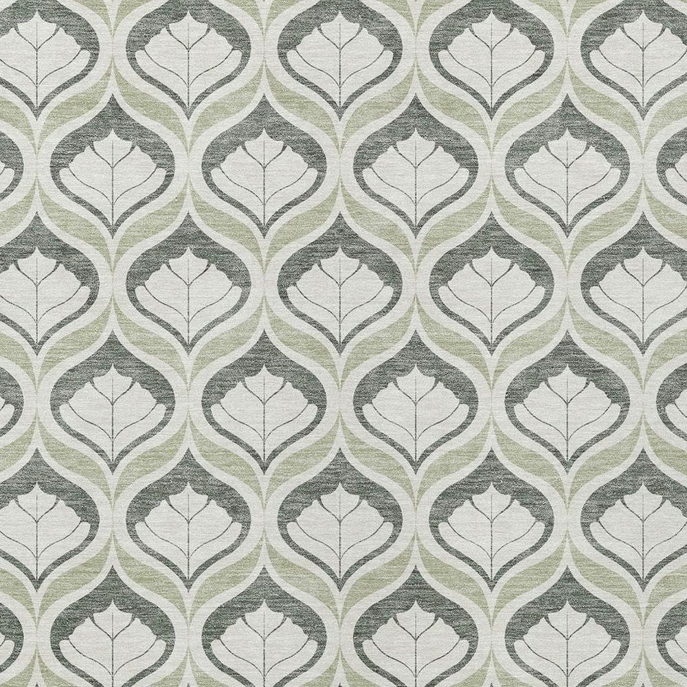 3' X 5' Lime Green And Beige Geometric Washable Indoor Outdoor Area Rug HomeRoots
