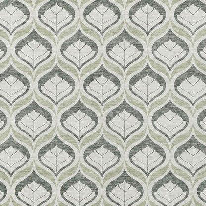 3' X 5' Lime Green And Beige Geometric Washable Indoor Outdoor Area Rug HomeRoots