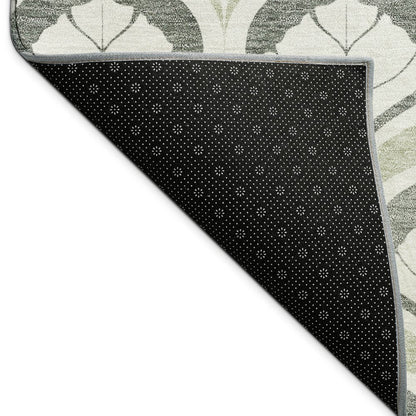 3' X 5' Lime Green And Beige Geometric Washable Indoor Outdoor Area Rug HomeRoots