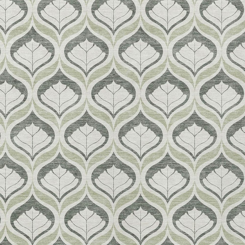 8' X 10' Lime Green And Beige Geometric Washable Indoor Outdoor Area Rug HomeRoots