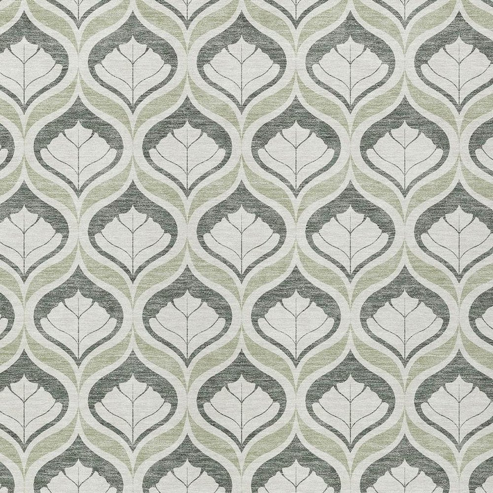 9' X 12' Lime Green And Beige Geometric Washable Indoor Outdoor Area Rug HomeRoots