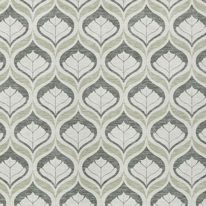 9' X 12' Lime Green And Beige Geometric Washable Indoor Outdoor Area Rug HomeRoots
