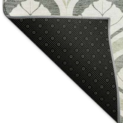 9' X 12' Lime Green And Beige Geometric Washable Indoor Outdoor Area Rug HomeRoots